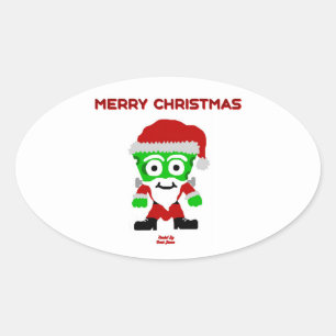 Santa FrankenCheese Oval Aufkleber