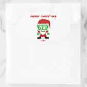 Santa FrankenCheese Oval Aufkleber (Tasche)