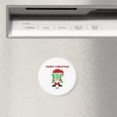 Santa FrankenKäse Runder Magnet (In Situ (Geschirrspüler))