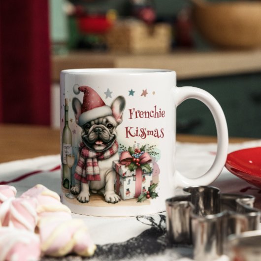 Santa French Bulldog Fun Festival Xmas Hundeliebha Zweifarbige Tasse