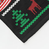 Santa French Bulldog Reiten Pferd Weihnachtsschwei Fleecedecke (Ecke)