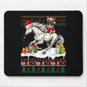 Santa French Bulldog Reiten Pferd Weihnachtsschwei Mousepad