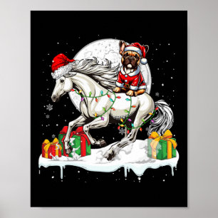 Santa French Bulldog Reiten Weihnachtsmann Poster