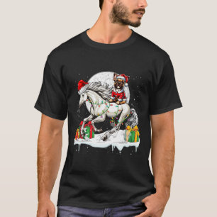 Santa French Bulldog Reiten Weihnachtsmann T-Shirt