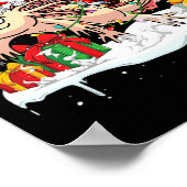 Santa French Bulldog Riding Axolotl Weihnachtsfest Poster (Ecke)