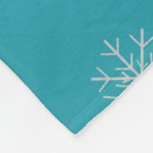 Santa Frenchie, Blaue Schneeflocken Fleecedecke (Ecke)
