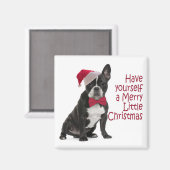 Santa Frenchie Magnet (Vorderseite/Rückseite)