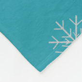 Santa Frenchie, Snowflakes Blue Fleecedecke (Ecke)