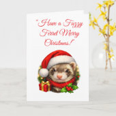 Santa Frettchen Weihnachtskarte Karte (Gelbe Blume)
