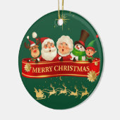 Santa & Freunde Klassischer Weihnachtsbaumschmuck Keramik Ornament (Links)