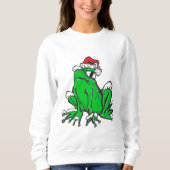 Santa Frog Cartoon Merry X-Mas Sweater Sweatshirt (Vorderseite)