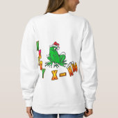 Santa Frog Cartoon Merry X-Mas Sweater Sweatshirt (Rückseite)
