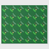 Santa frog cartoon on golf course funny Christmas Geschenkpapier (Flach)