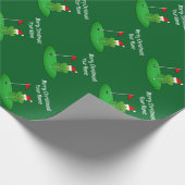 Santa frog cartoon on golf course funny Christmas Geschenkpapier (Ecke)