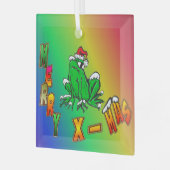 Santa Frog Frory Weihnachtsglas Ornament (Vorderseite links)