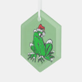 Santa Frog Glass Ornament Aus Glas (Vorderseite Links)