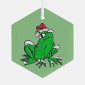 Santa Frog Glass Ornament Aus Glas (Rückseite)