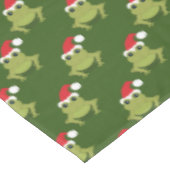 Santa Frog Green Christmas Tischdecke (Schrägansicht)