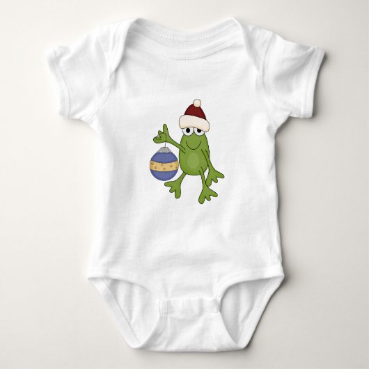 Santa Frog mit Ziertrampen und Geschenken Baby Strampler (Vorderseite)