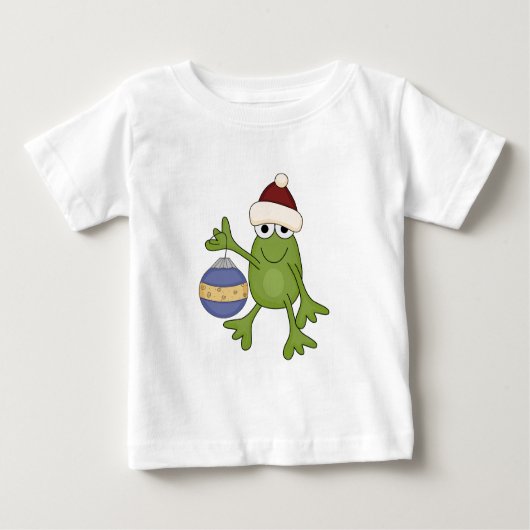 Santa Frog mit Ziertrampen und Geschenken Baby T-shirt (Vorderseite)