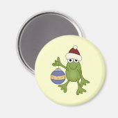 Santa Frog mit Ziertrampen und Geschenken Magnet (Vorderseite/Rückseite)