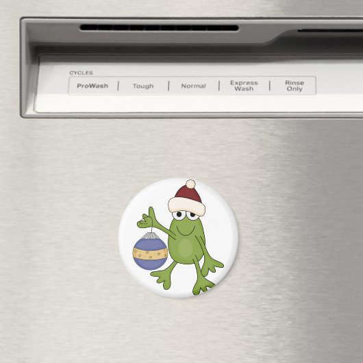 Santa Frog mit Ziertrampen und Geschenken Magnet (In Situ (Geschirrspüler))
