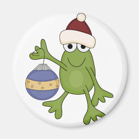 Santa Frog mit Ziertrampen und Geschenken Magnet (Vorne)