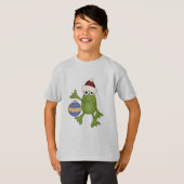 Santa Frog mit Ziertrampen und Geschenken T-Shirt (Vorne ganz)