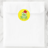 Santa Frog Runder Aufkleber (Tasche)