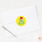 Santa Frog Runder Aufkleber (Umschlag)