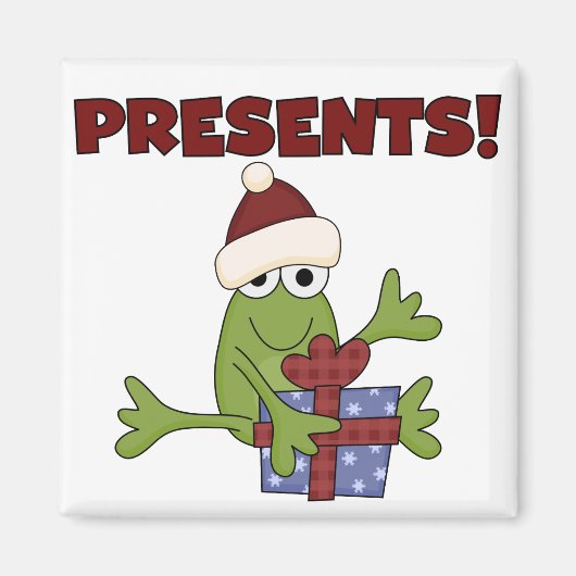Santa Frog Tshirts und Geschenke Magnet (Vorne)