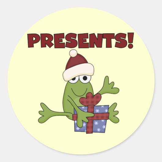 Santa Frog Tshirts und Geschenke Runder Aufkleber (Vorderseite)