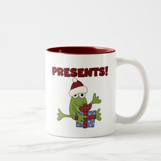 Santa Frog Tshirts und Geschenke Zweifarbige Tasse (Rechts)