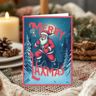 Santa Frohe Laxmas Lacrosse Weihnachtsfoto Karte