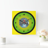 Santa from Yaawd Quadratische Wanduhr (Zuhause)