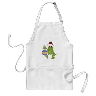 Santa Frosch mit Schmuck-T-Shirts und Geschenken Schürze