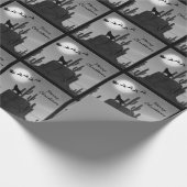 Santa Full Moon Wolf Wüste Südwestliche Weihnachte Geschenkpapier (Ecke)