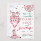 Santa Funny Girls Night Weihnachts Party Einladung (Vorderseite)