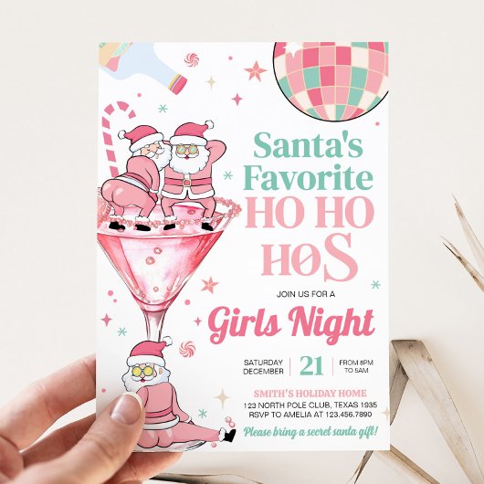 Santa Funny Girls Night Weihnachts Party Einladung
