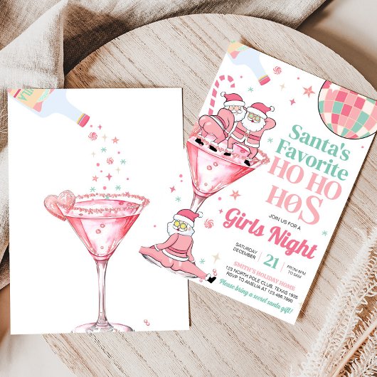 Santa Funny Girls Night Weihnachts Party Einladung