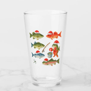 Santa für Fischliebhaber zu Weihnachten Glas