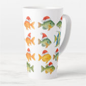 Santa für Fischliebhaber zu Weihnachten Milchtasse (Rechte Ecke)