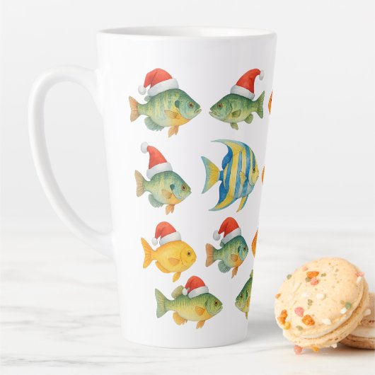 Santa für Fischliebhaber zu Weihnachten Milchtasse (Beispiel)