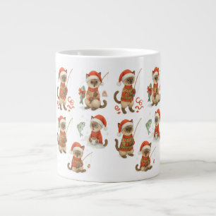 Santa für Katzen Angelfreunde zu Weihnachten Jumbo-Tasse