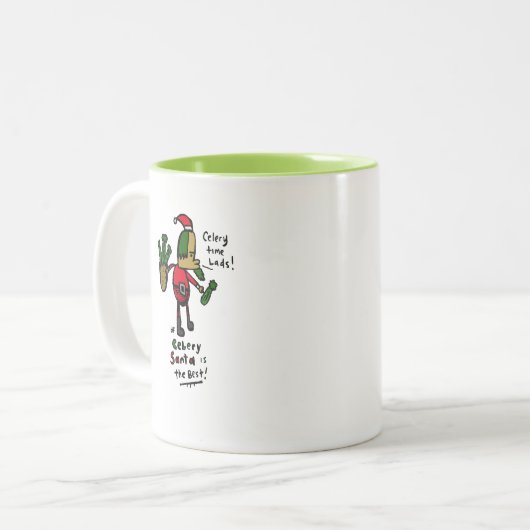 Santa für Vegetarier Zweifarbige Tasse (Vorderseite Links)