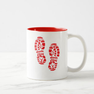 Santa-Fußabdruck Zweifarbige Tasse