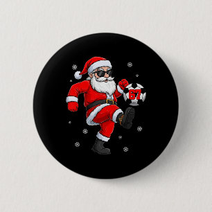 Santa Fußball Ll Sport Weihnachten Fußballspieler  Button