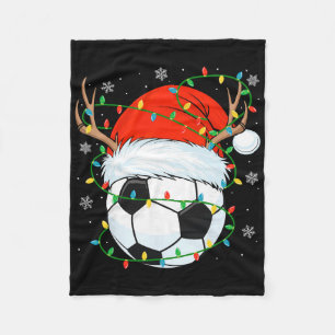 Santa Fußball Ll Xmas Lichter Weihnachten Fußballs Fleecedecke