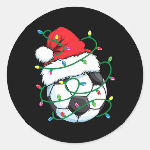 Santa-Fußball-Sport-Byll-Männer-Jungen-Weihnachten Runder Aufkleber