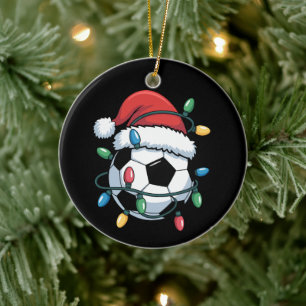 Santa Fußball Sport Weihnachten Fußballspieler Keramik Ornament